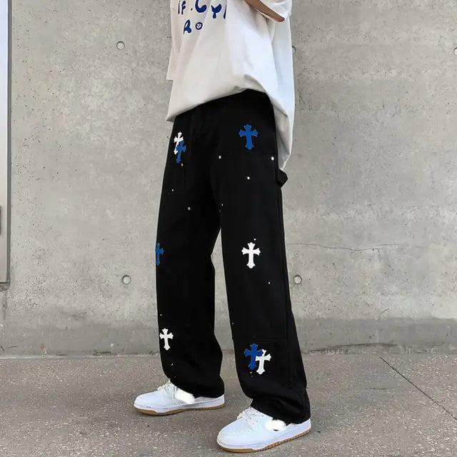 Printed Denim Design Pants