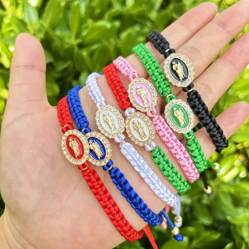 Mexican Religious San Judas and Virgin Mary Bracelets