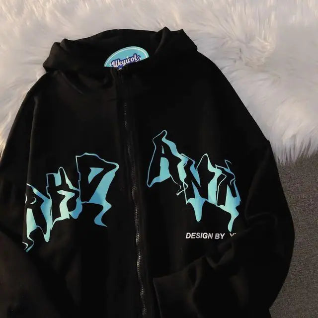 Graphic Zip Up Hoodie