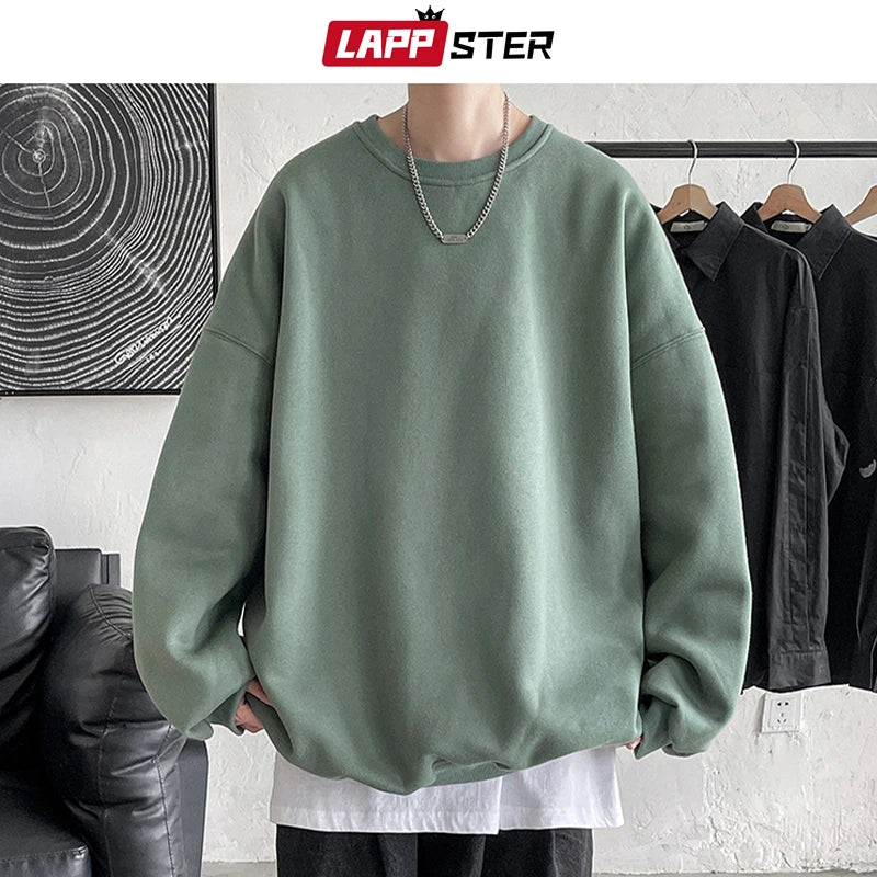 LAPPSTER Men Oversized Colorfuls Solid Hoodies