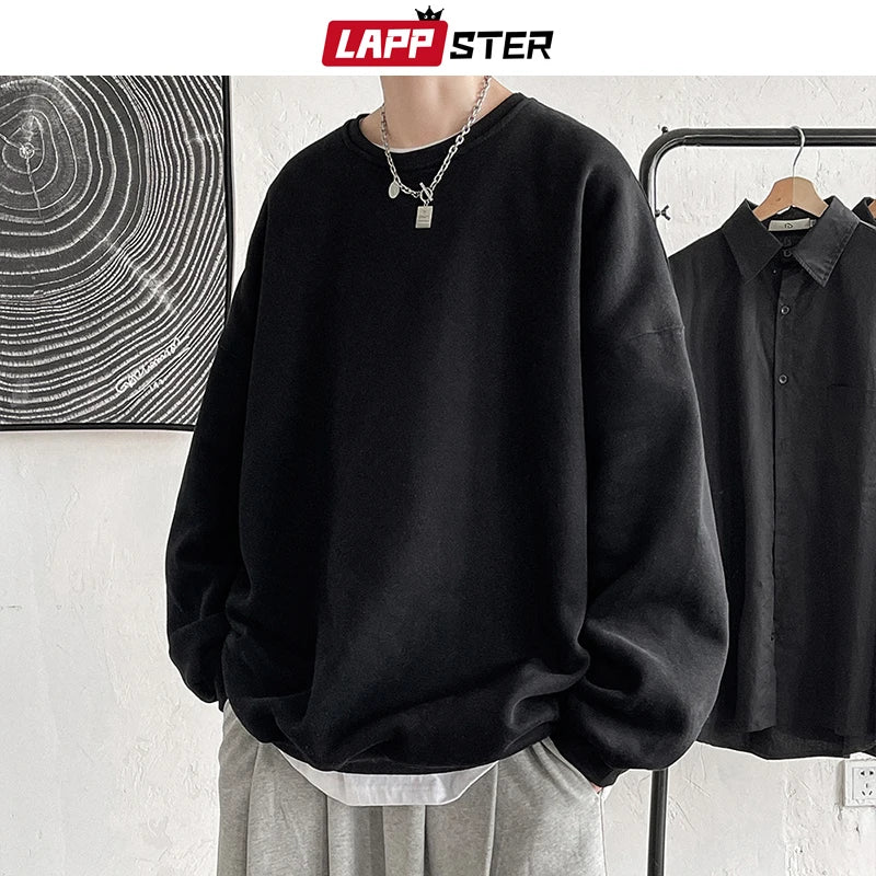 LAPPSTER Men Oversized Colorfuls Solid Hoodies