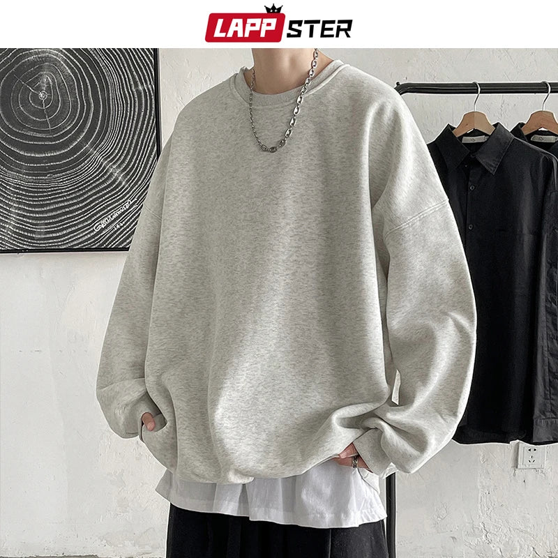 LAPPSTER Men Oversized Colorfuls Solid Hoodies