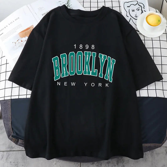 Brooklyn New York Letter Printed T-Shirt